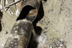 Damaged pipe line