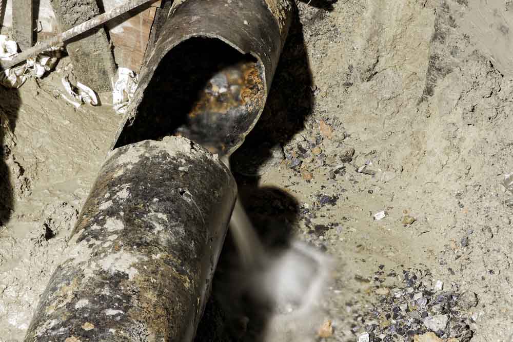 Damaged pipe line Damaged pipe line