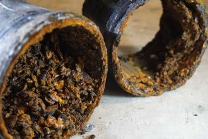 corroded cast iron pipes