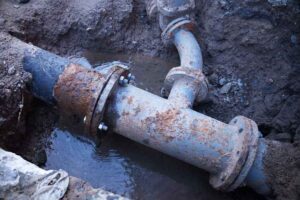 pipe with a minor leak or crack