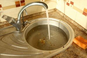 clogged kitchen sink