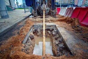 an ongoing pipe lining project